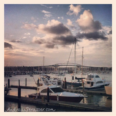Westhaven Marina and the Auckland Harbour Bridge in the evening... so pretty!